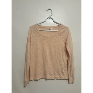 Hartford Peach Slub Cotton Raglan Long Sleeve Tee Top Size 3 Made in France